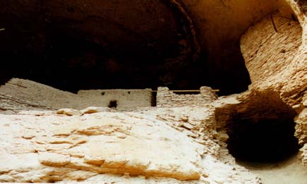 Photo of the ancient ruins of the Gila Cliff Dwellings National Monumen