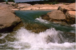 This is an image of Pedernales Falls in Texas.