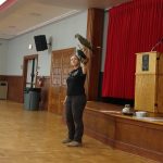 Laura wowed everyone with a red-tailed hawk, Vulture and Owl. (NM Raptors).