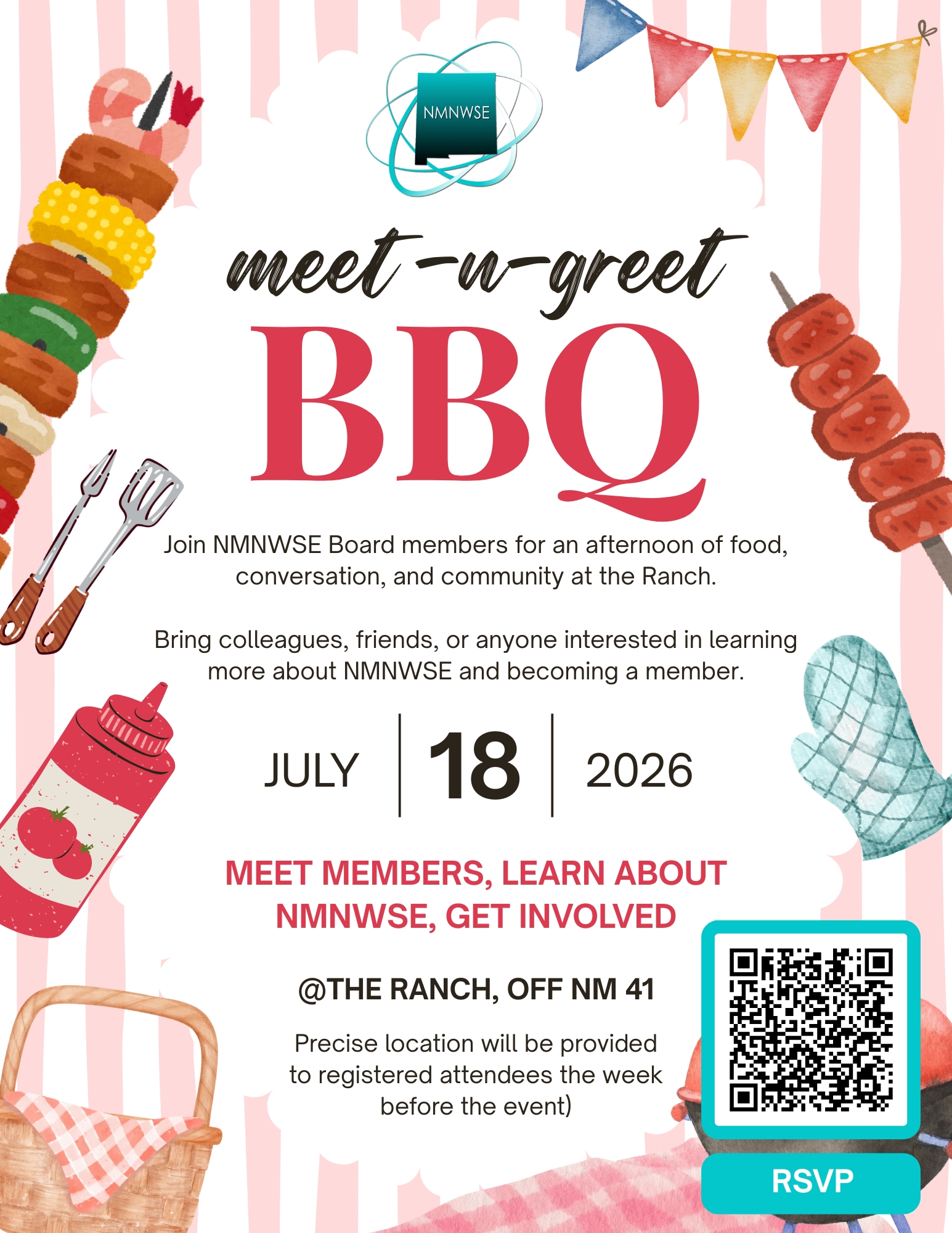 Flyer for July 18, 2026 NMNWSE Meet n' Greet at King Ranch